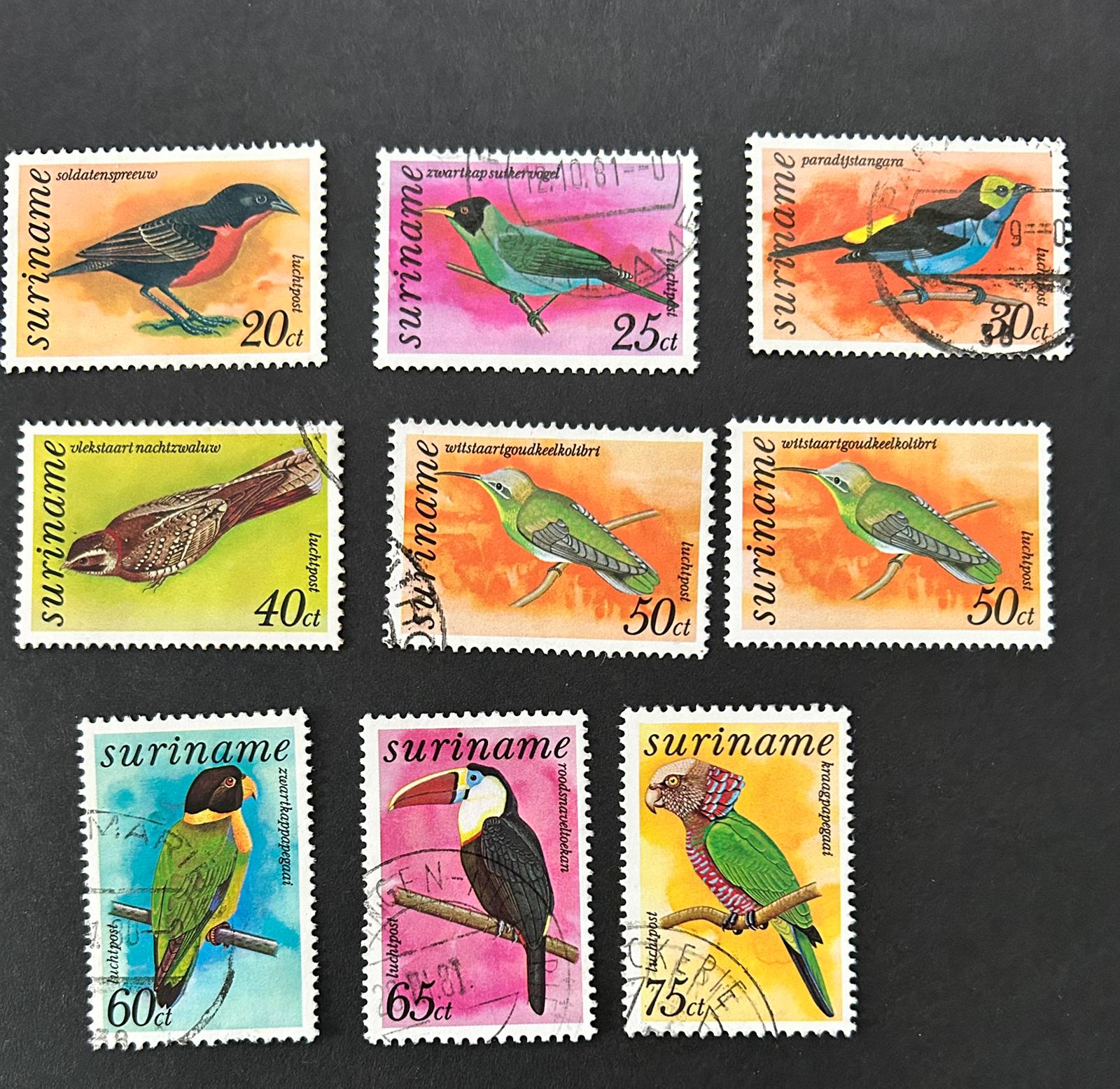 Birds set from Suriname