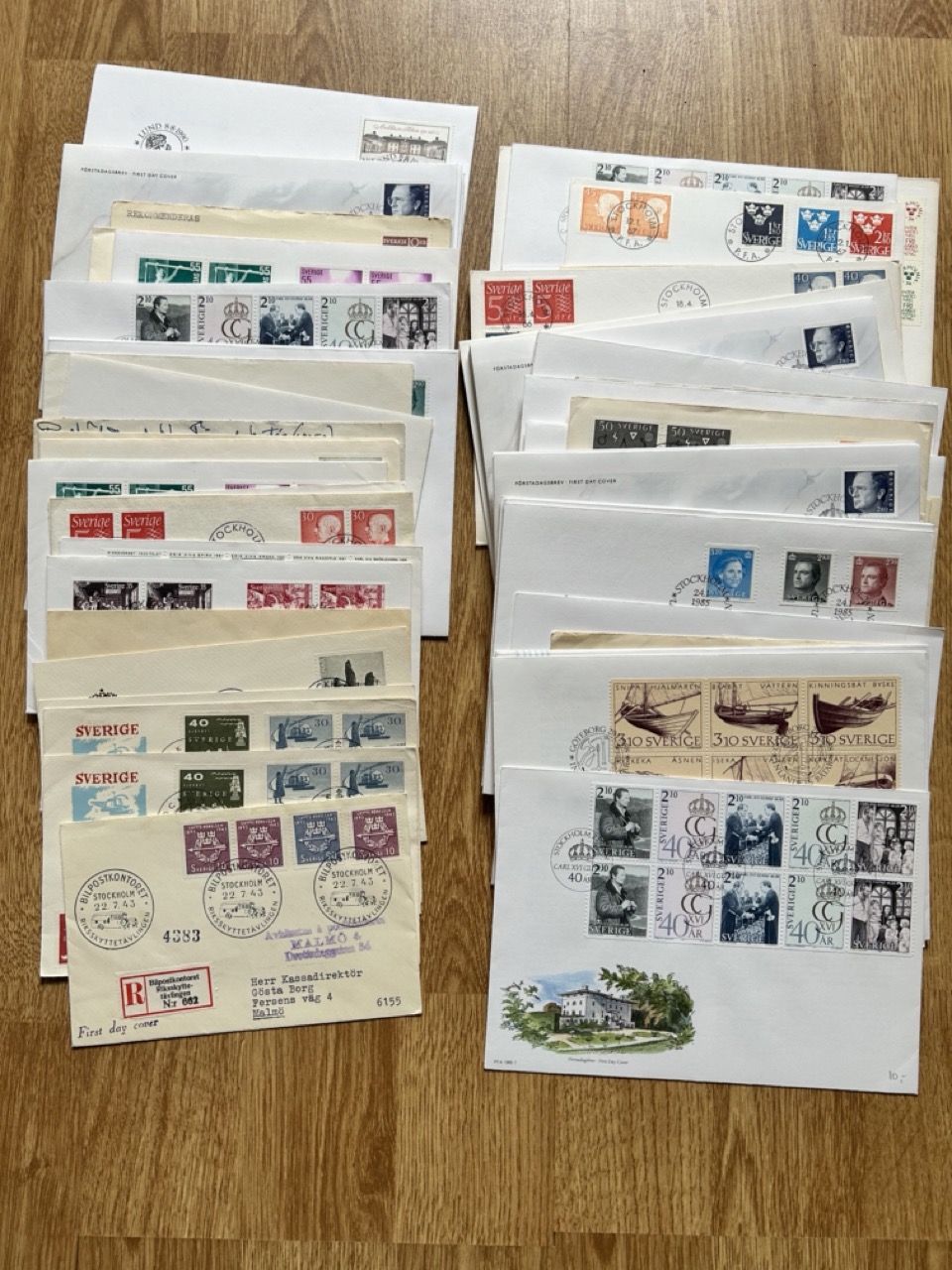 Collection of 100 FDC's from Sweden