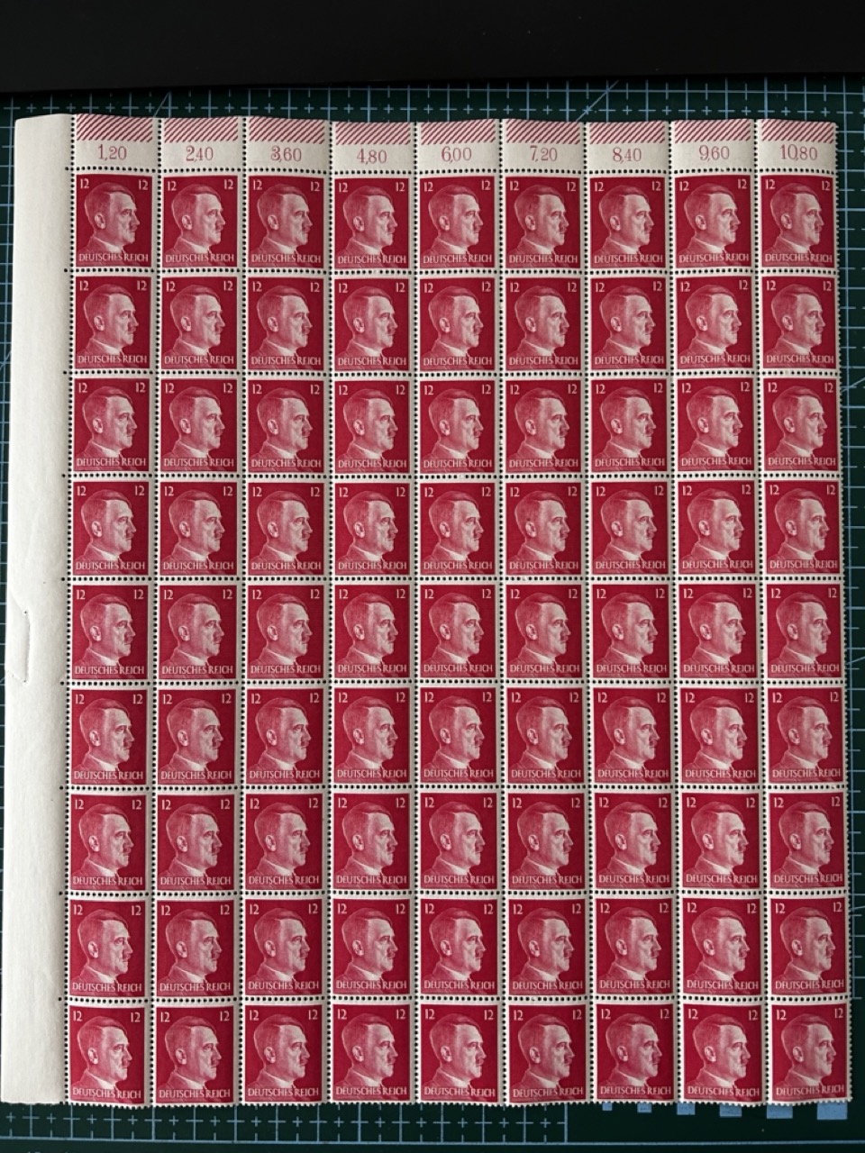 12 Reichspfennig stamp from the definitive series of Nazi Germany