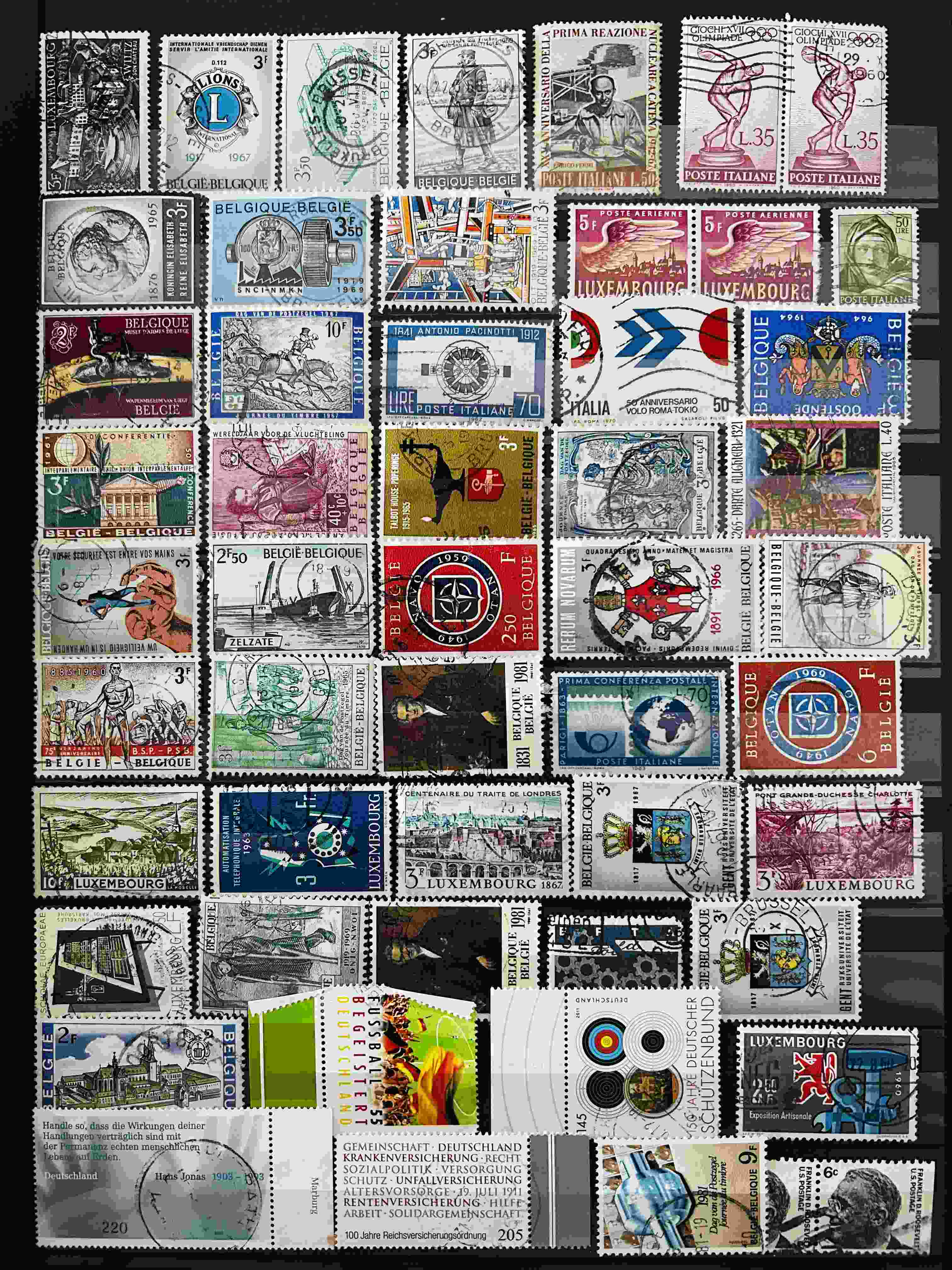 Stamps from around Europe (Used) (Italy, Belgium, Germany, Sweden)