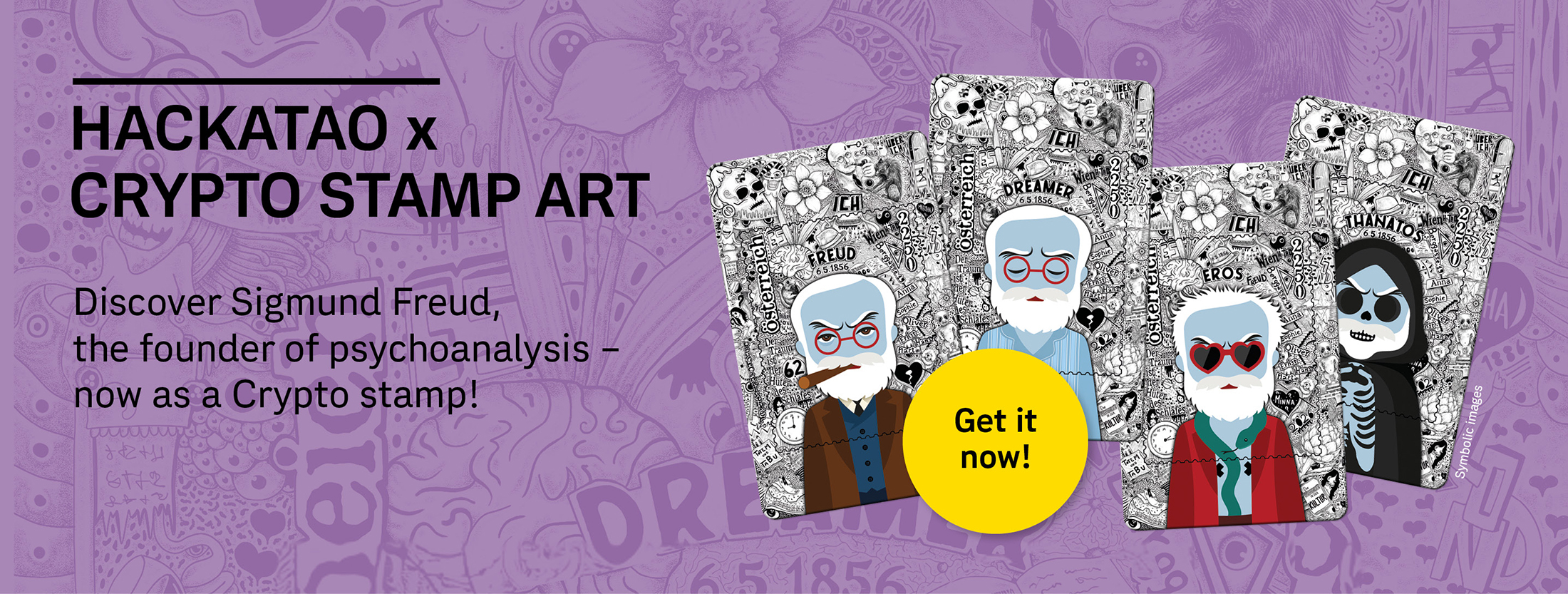 Crypto stamp art Hackatao Freud Analytiker