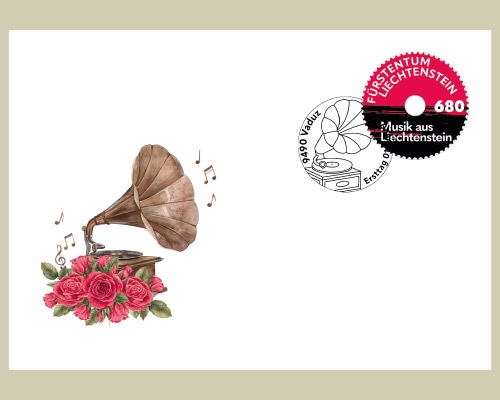 First day cover of the Liechtenstein music stamp issue (Product No. 226.07.57)