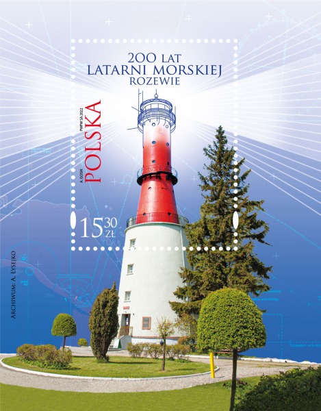 Polish Post block for 200 years of the Rozewie lighthouse