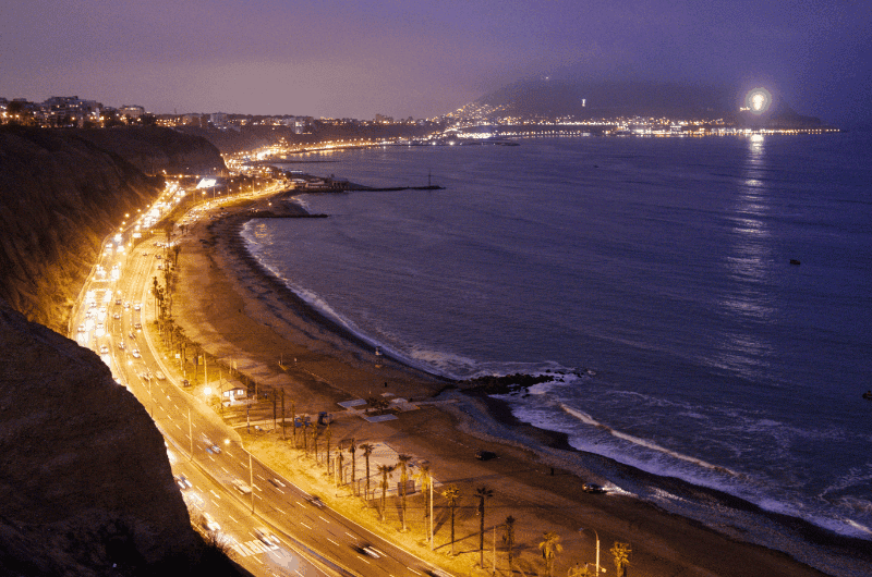 Lima Coast At Night