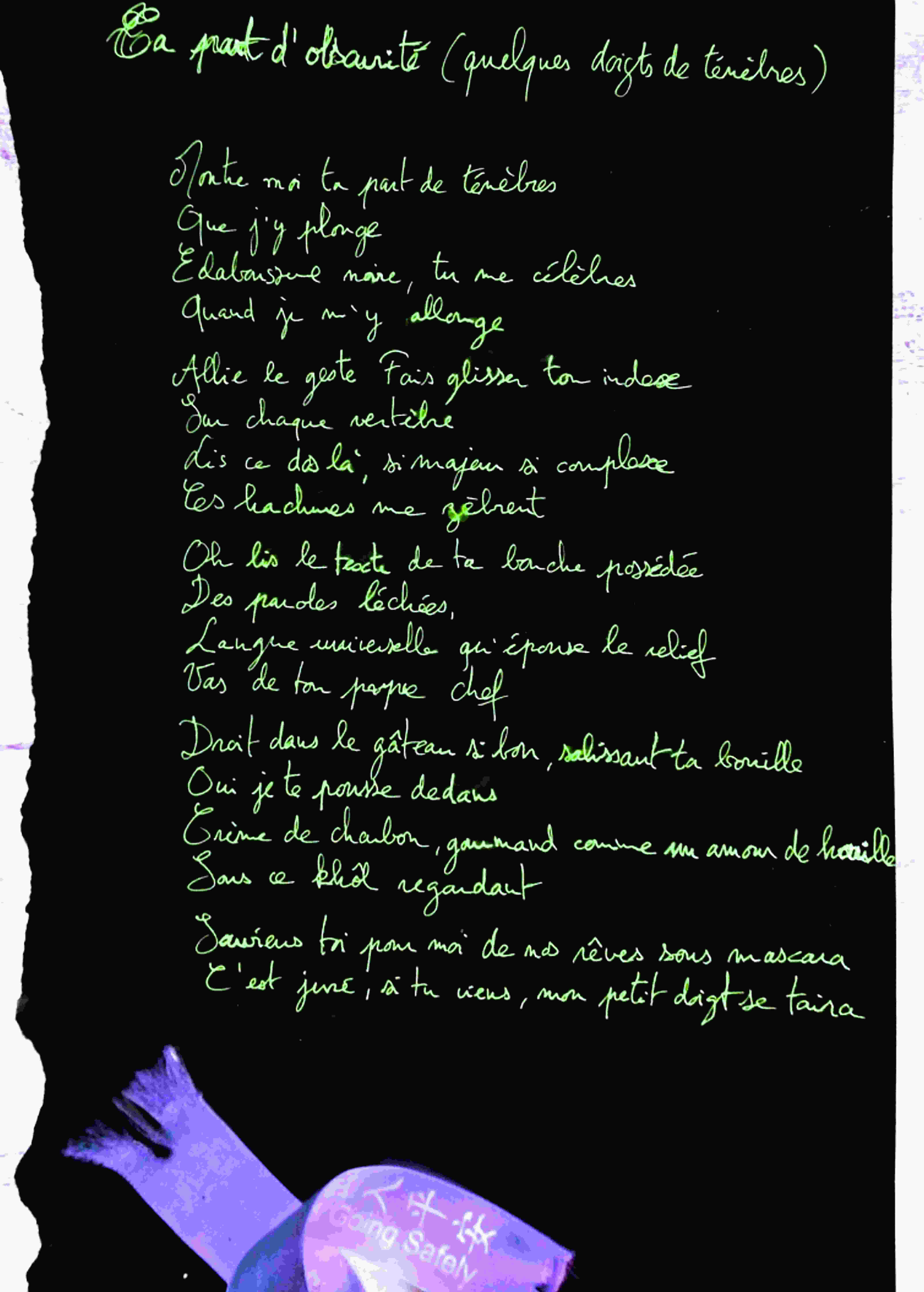 Ta part d’obscurité (quelques doigts de ténèbres)