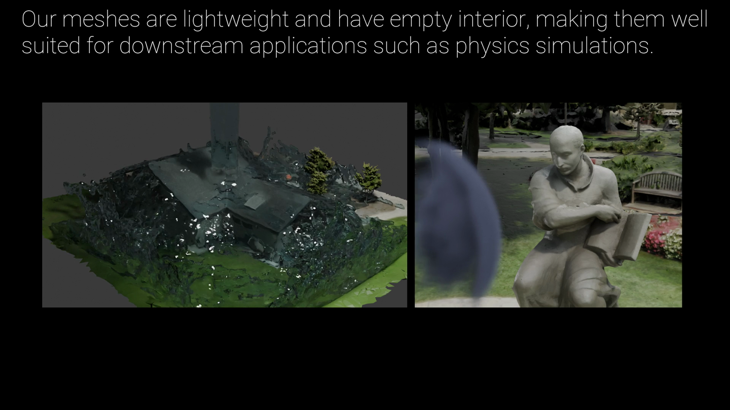 MILo meshes used in downstream simulation.