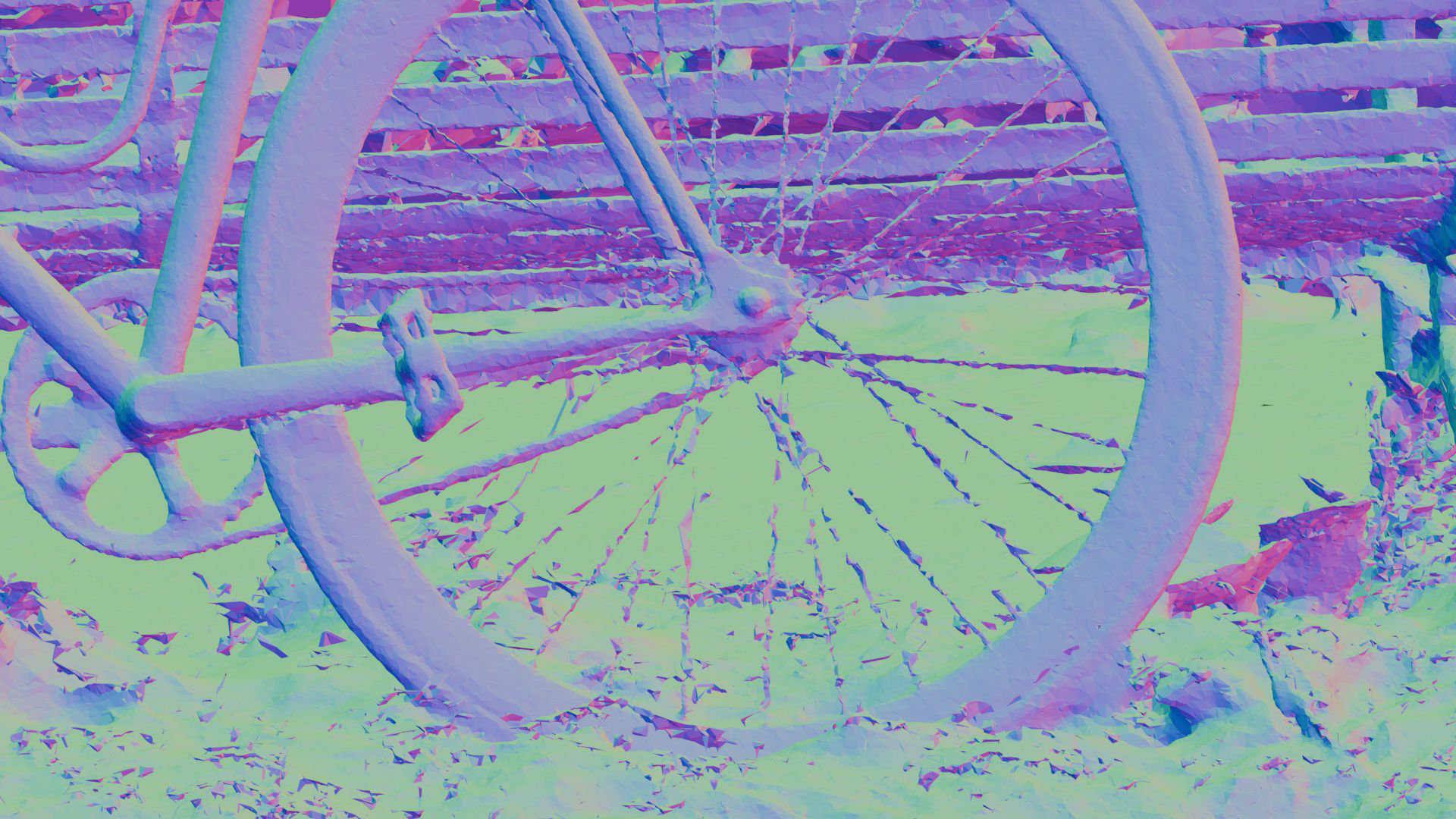 MILo reconstruction of the same bicycle wheel