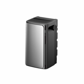 Moderner Mülleimer in Schwarz und Silber