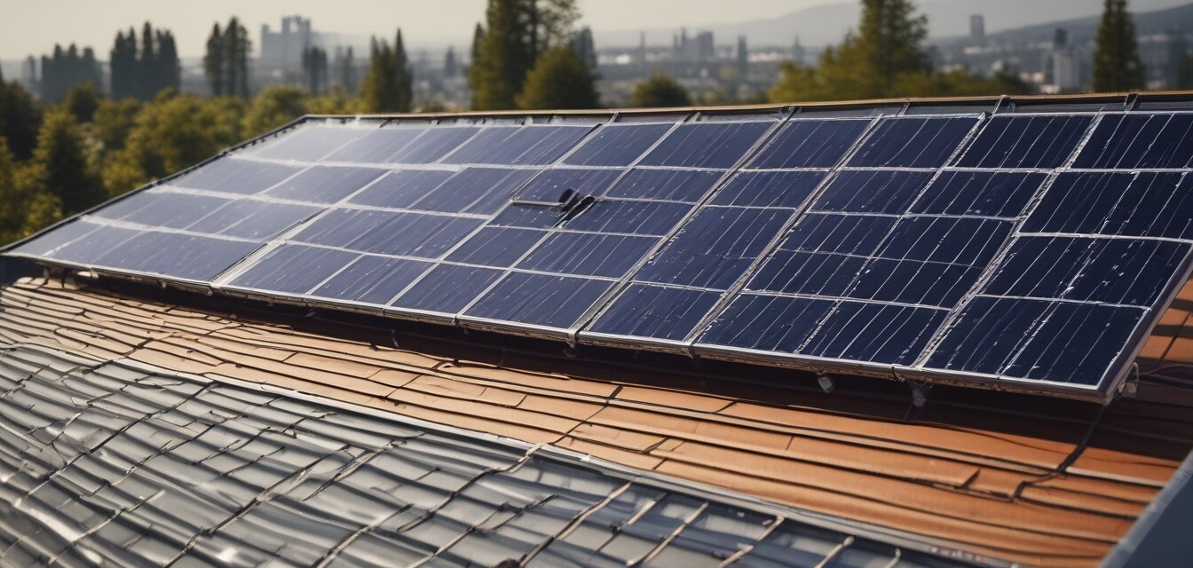 Close-up of solar panels on a balcony