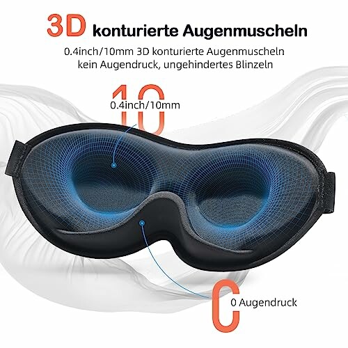 3D Augenmaske mit konturierten Augenmuscheln