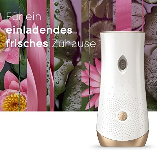 Lufterfrischergerät mit Blumenhintergrund