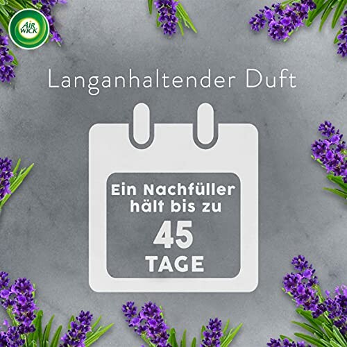 Air Wick Werbung für langanhaltenden Duft mit Lavendel.