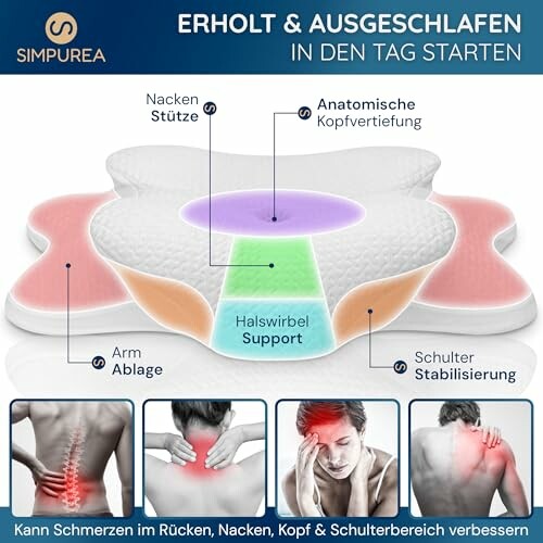 Ergonomisches Kissen mit Unterstützung für Nacken, Halswirbel und Schultern