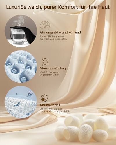 Weicher Stoff mit Atmungsaktivität, Feuchtigkeitsmanagement und antibakteriellen Eigenschaften.