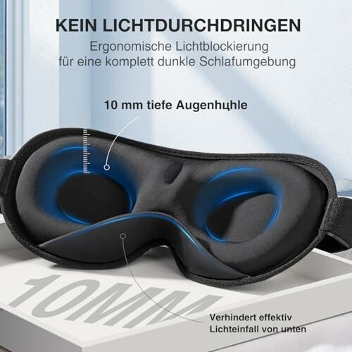 Schlafmaske mit ergonomischer Lichtblockierung