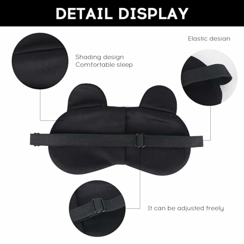 Schlafmaske mit verstellbarem Gurt und Schattierungsdesign.