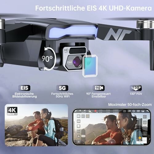Fortschrittliche Drohne mit 4K UHD-Kamera und EIS