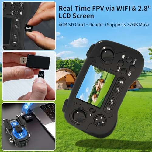 Fernbedienung mit LCD-Bildschirm und SD-Kartenleser