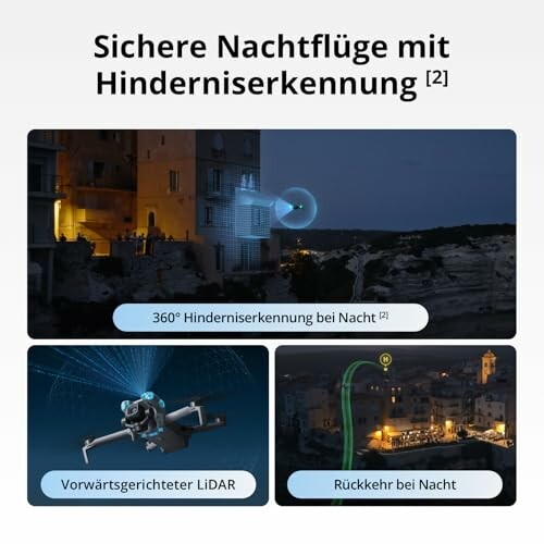 Grafik zur sicheren Nachtflüge mit Hinderniserkennung