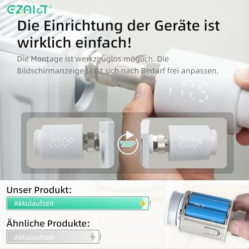 Einfache Montage und Anpassung von Geräten mit Bildschirmanzeige.