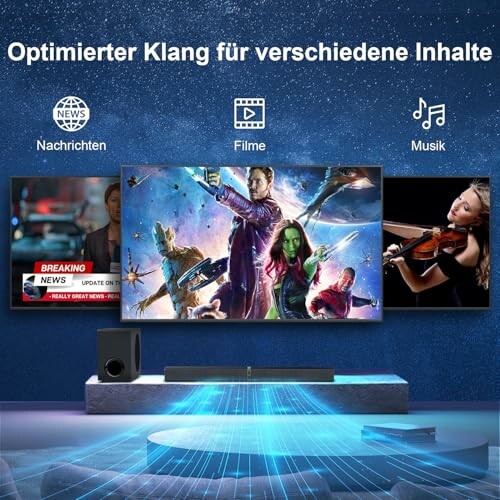 Optimierter Klang für Nachrichten, Filme und Musik