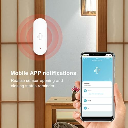 Smart-Home-Sensor und Smartphone-App zur Überwachung.