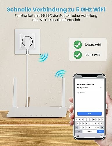 WiFi-Router mit Smartphone-Verbindung.
