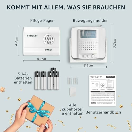 Babyphone-Set mit Zubehör und Anleitung.