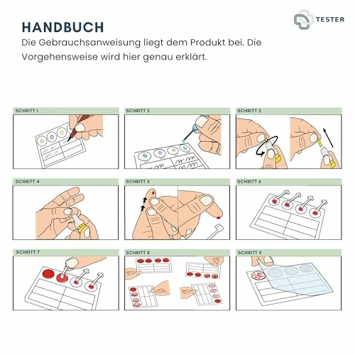 Schrittweise Anleitung zur Durchführung eines Bluttests