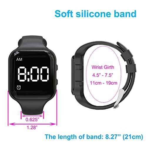 Digitaluhr mit weichem Silikonarmband.