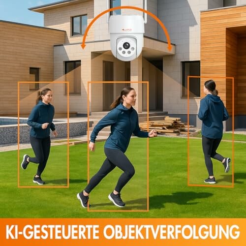 Laufende Person von Überwachungskamera erkannt