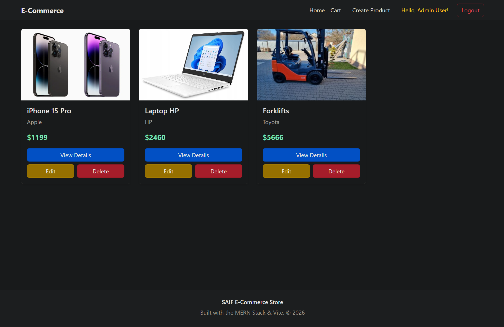 Ecommerce Store — Node.js + React + MongoDB