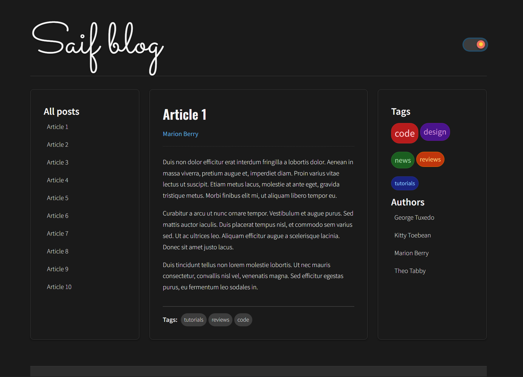 My Blog - A Dynamic Blog Platform