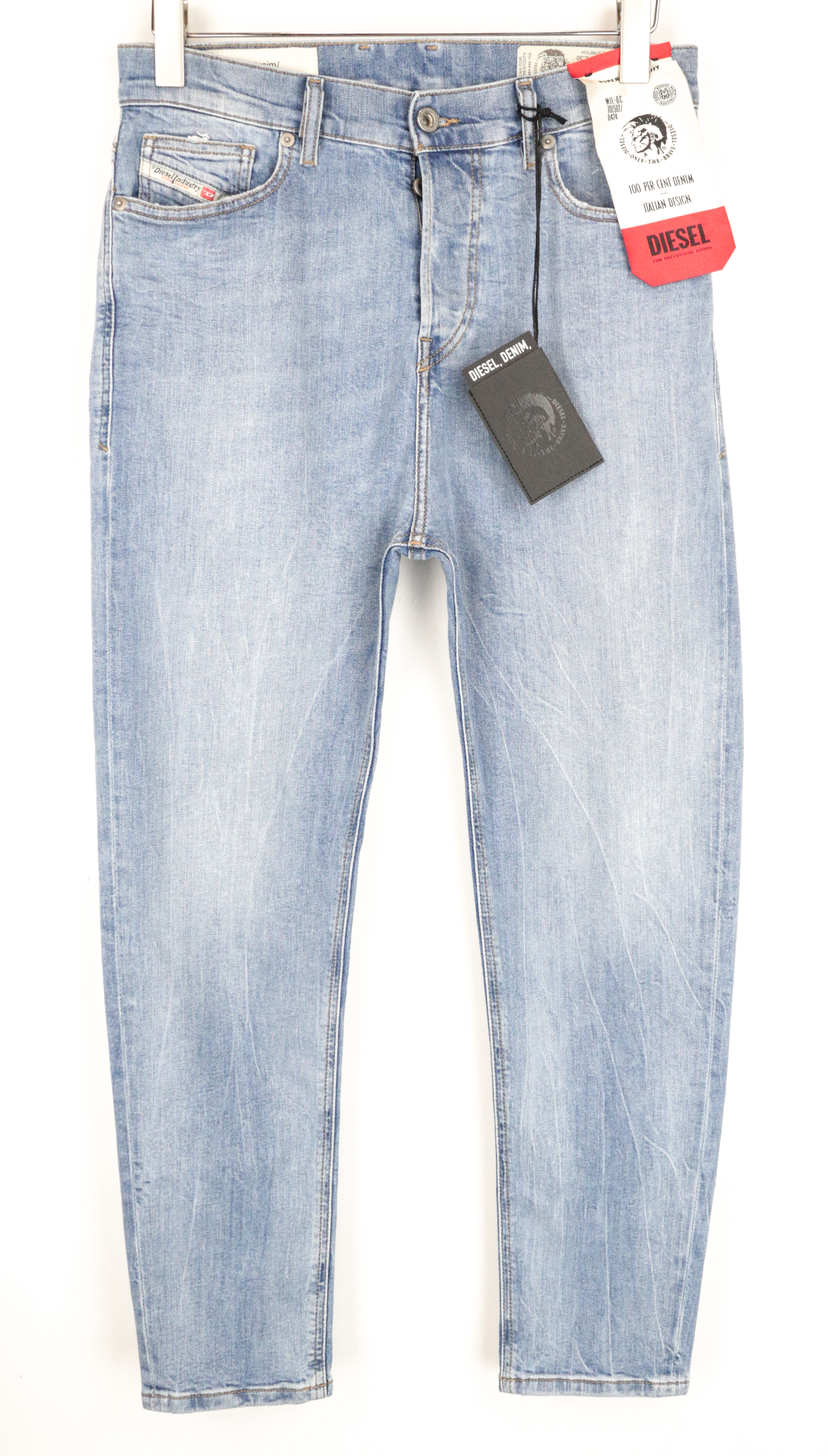 Jeans Stretch Carotte vente en gros Légers Bleus Clair Diesel D-Vider 081AL W28 L30 Pour Homme