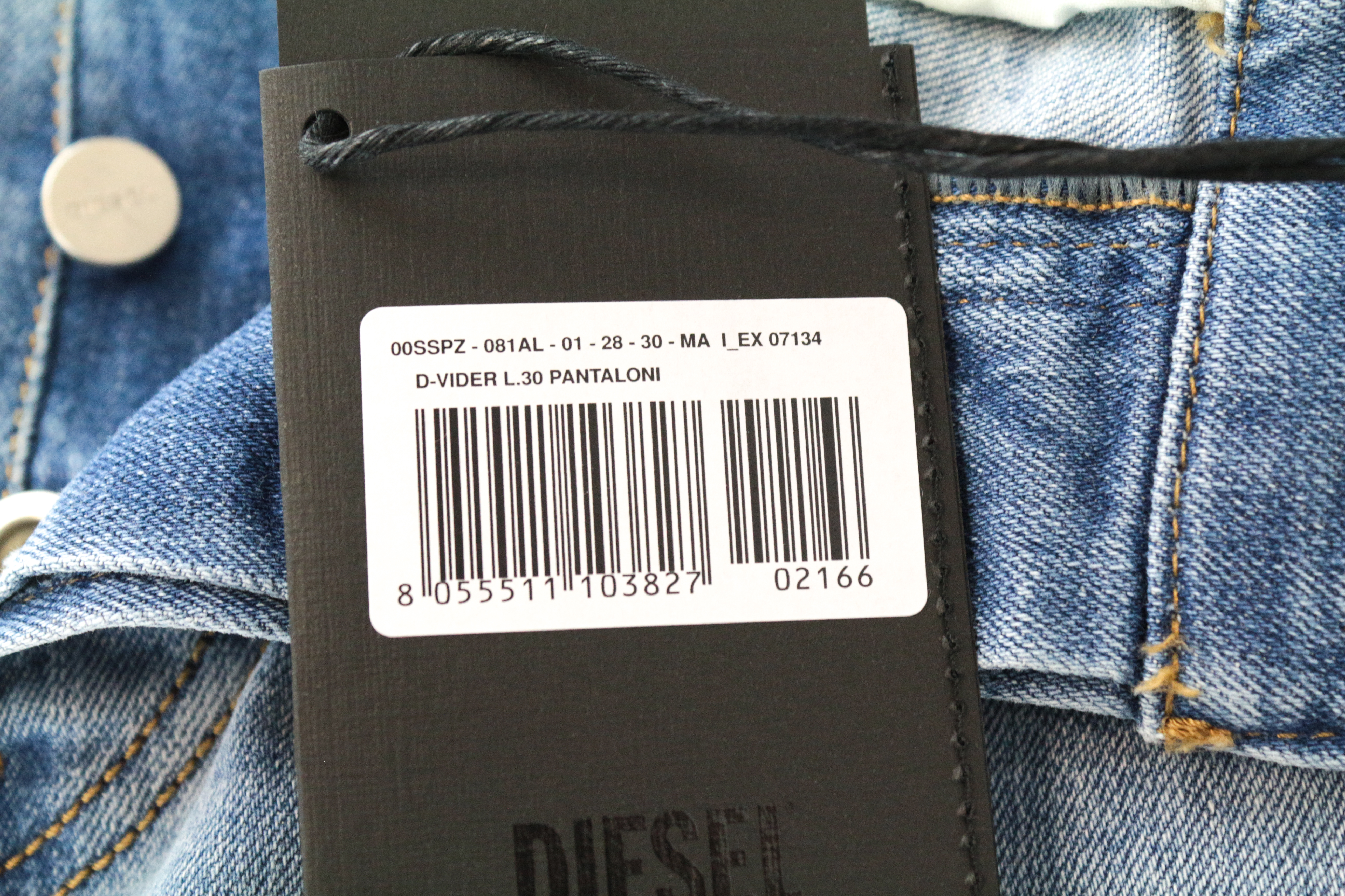 Jeans Stretch Carotte Légers Bleus Clair Diesel D-Vider 081AL W28 L30 Pour officiel Homme