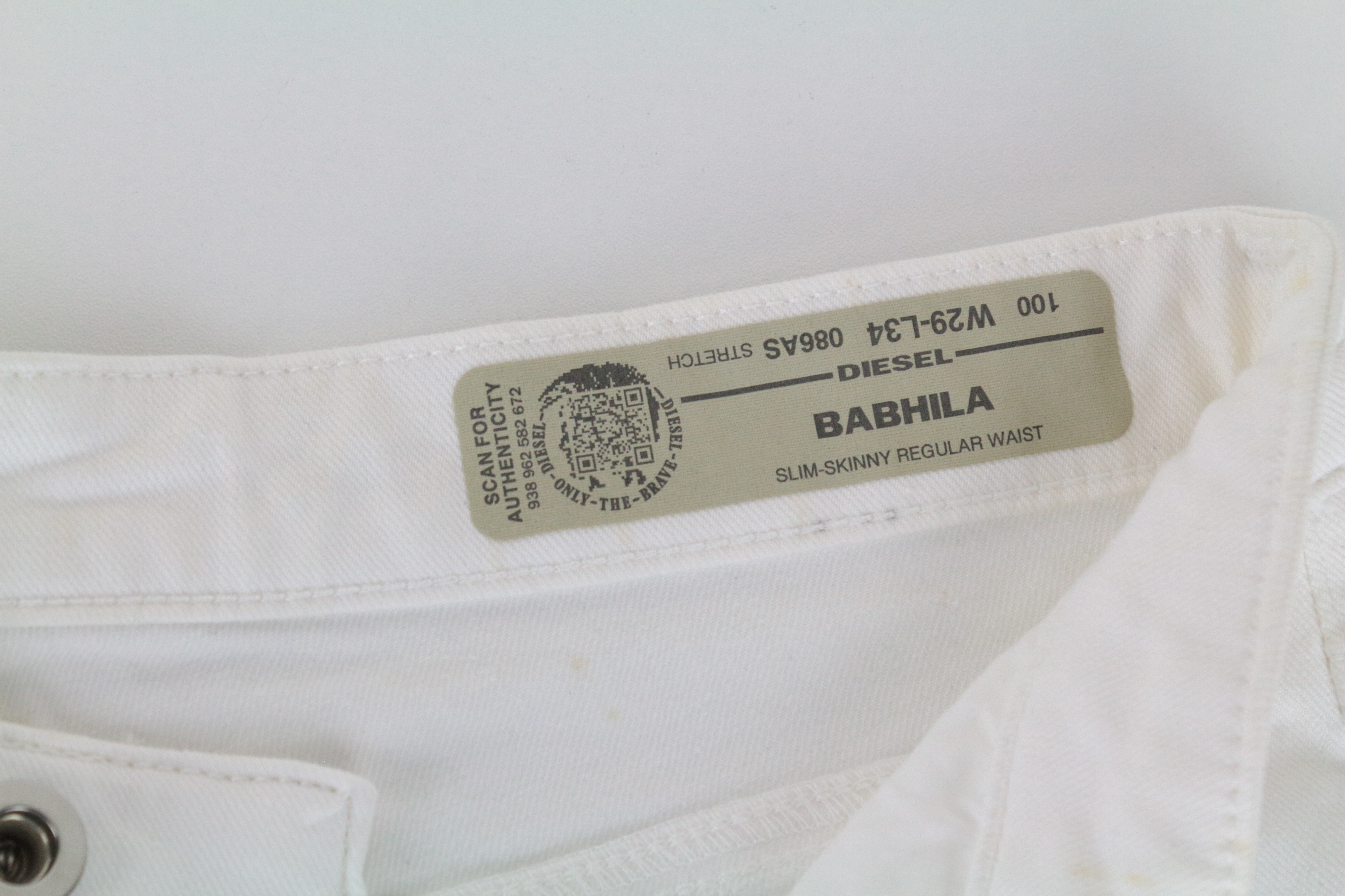 DIESEL Babhila 086AS Women's Jeans W29/L34 White Slim Skinny Cotton Stretch - Zdjęcie 19 z 22