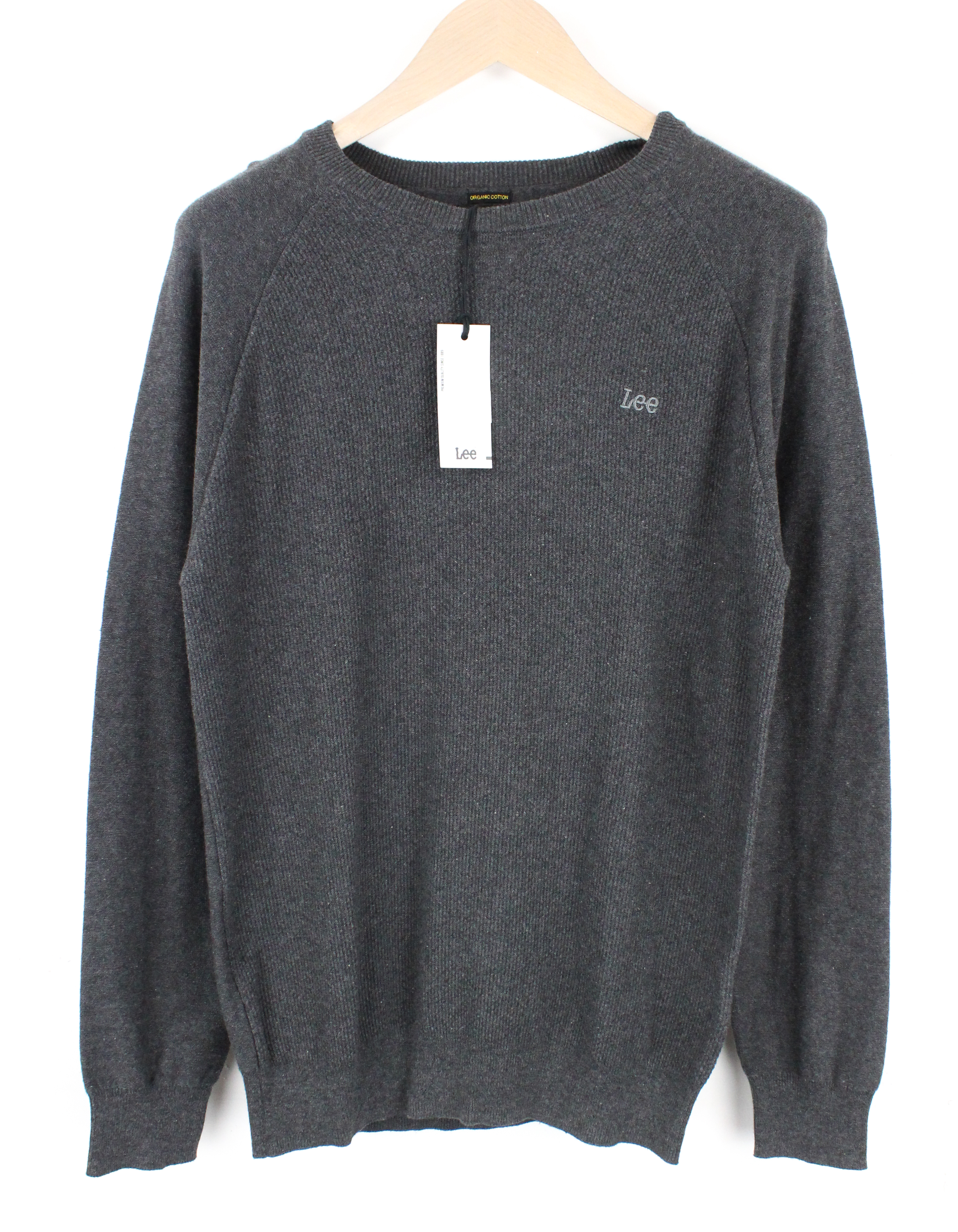 LEE Damen M dunkelgrau Baumwolle Pullover Melange Rundhals eng gestrickt - Bild 1 von 8