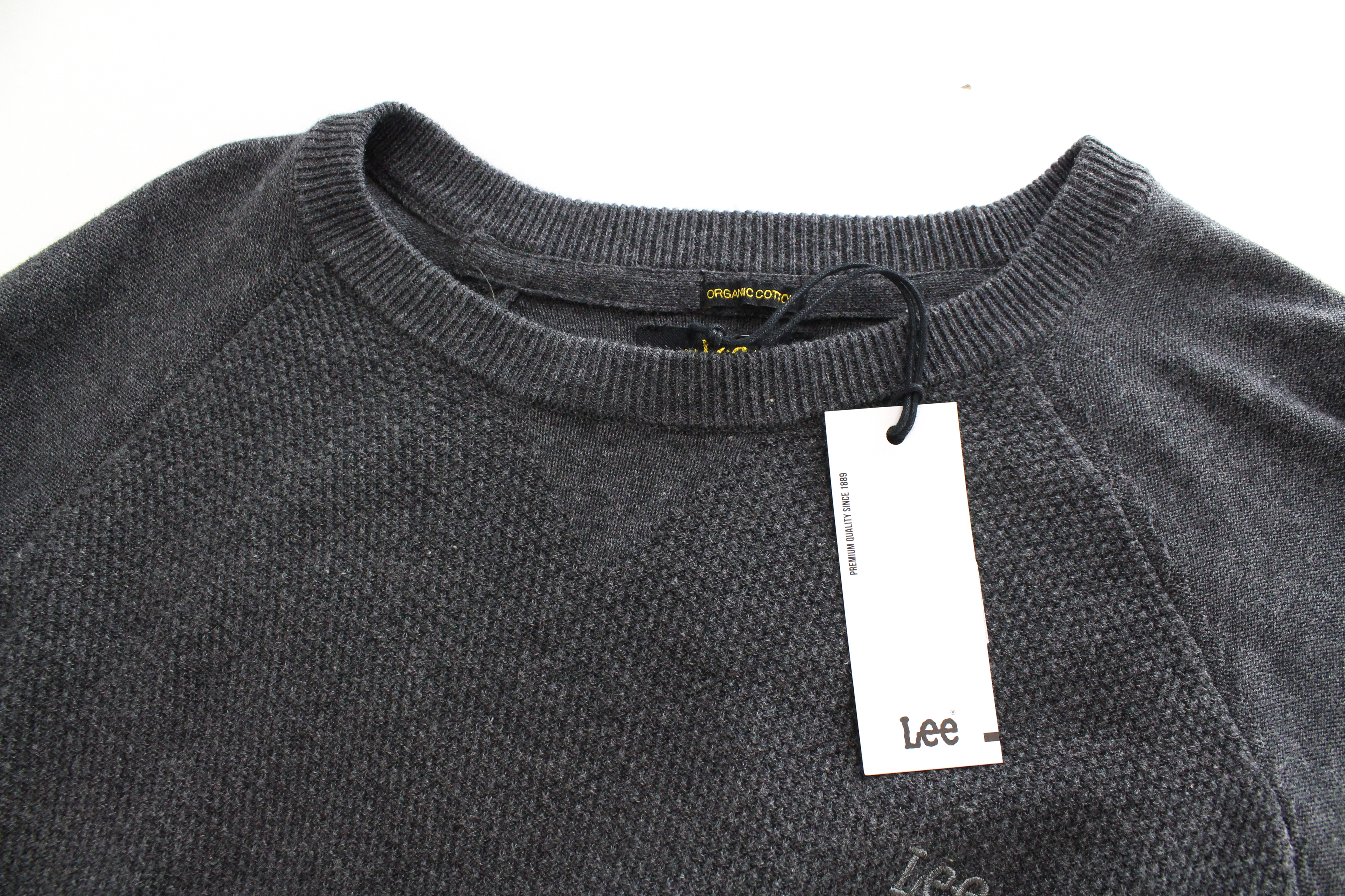 LEE Damen M dunkelgrau Baumwolle Pullover Melange Rundhals eng gestrickt - Bild 4 von 8