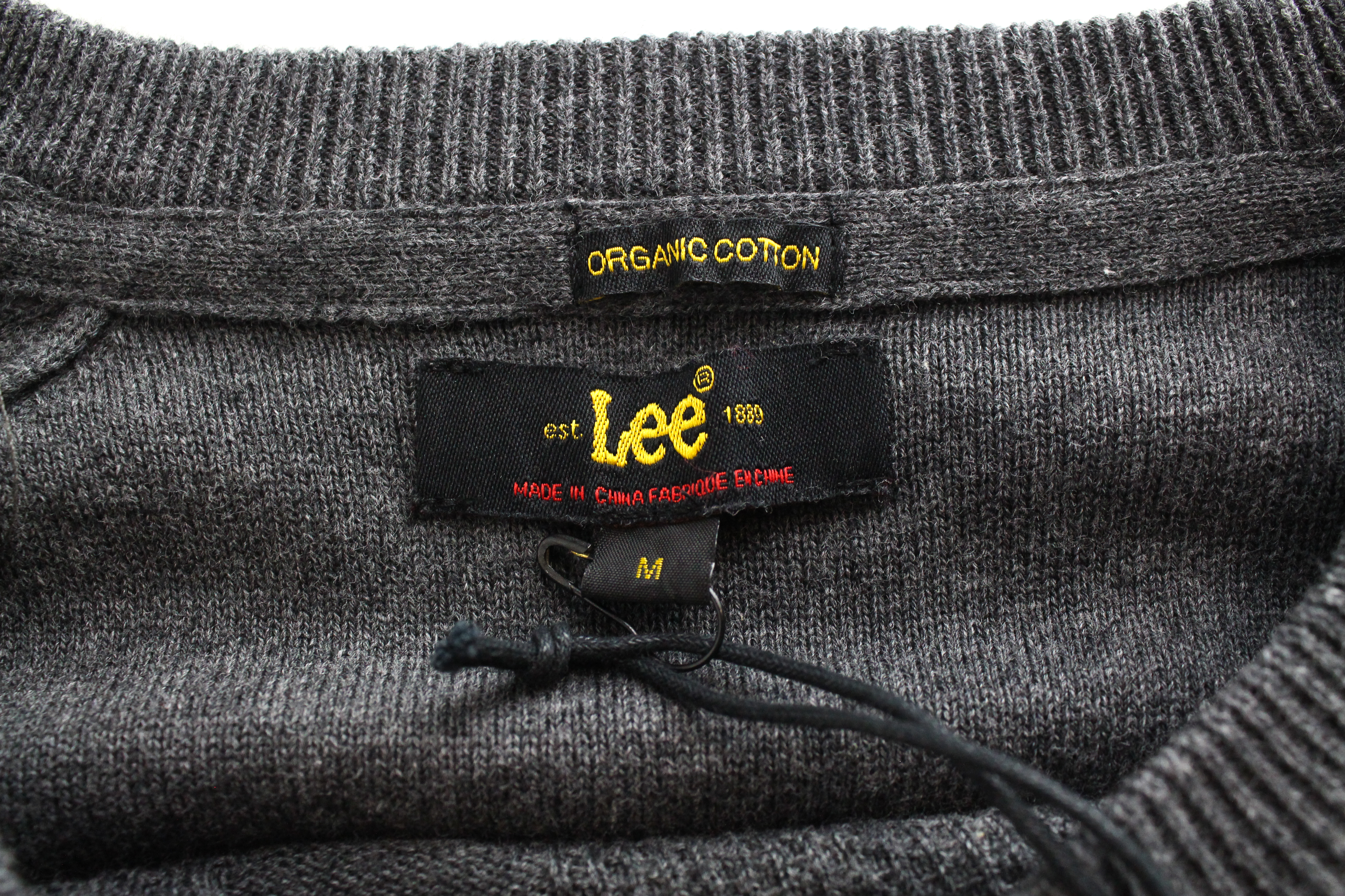 LEE Damen M dunkelgrau Baumwolle Pullover Melange Rundhals eng gestrickt - Bild 5 von 8