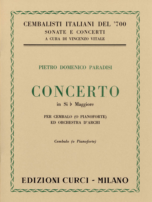 Concerto in Si bem. maggiore per cembalo (o pianoforte) e orchestra d'archi