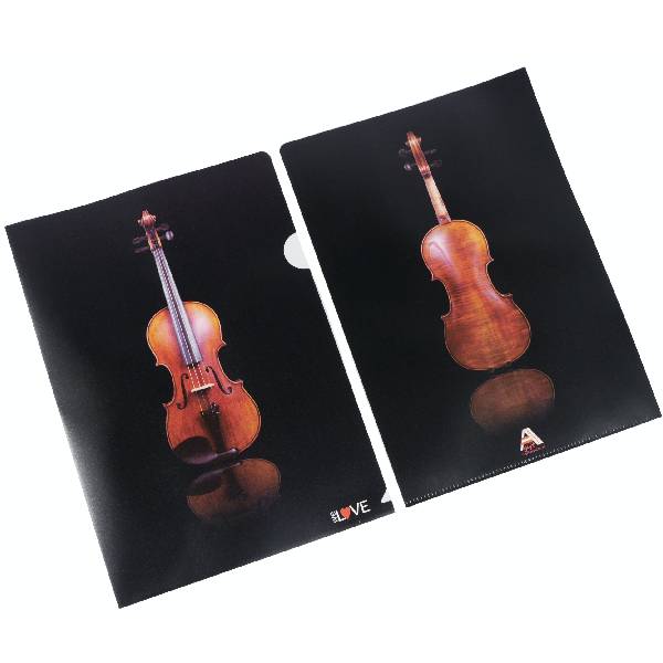 Cartelletta  con violino su fondo nero formato A4
