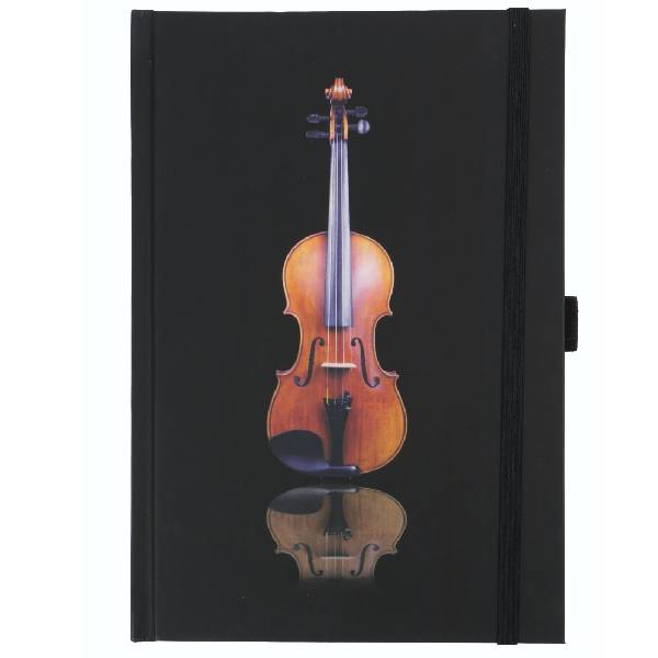 Notebook con violini su fondo BIANCO formato A5