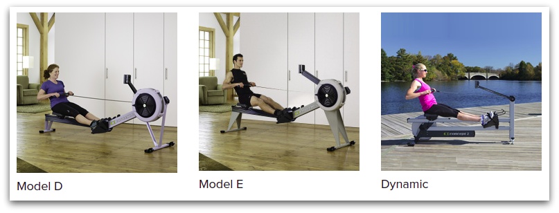 The current (2020) Concept2 indoor rower lineup (from their website).