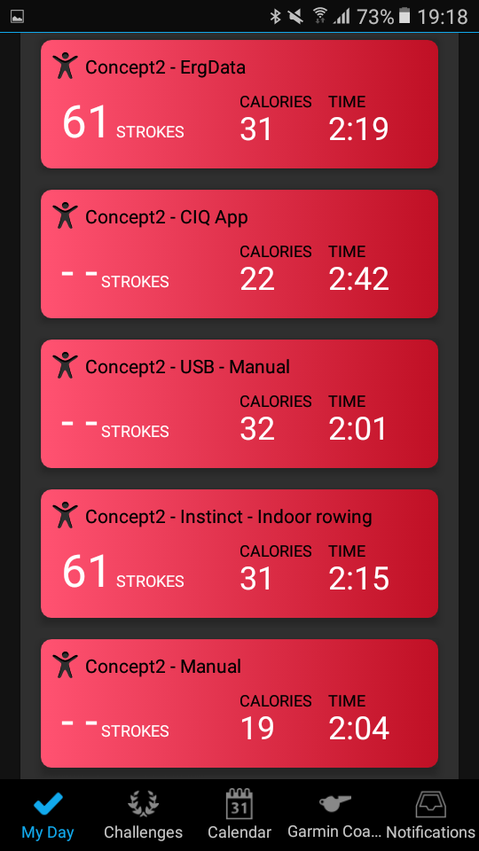 Garmin cheap connect rowing