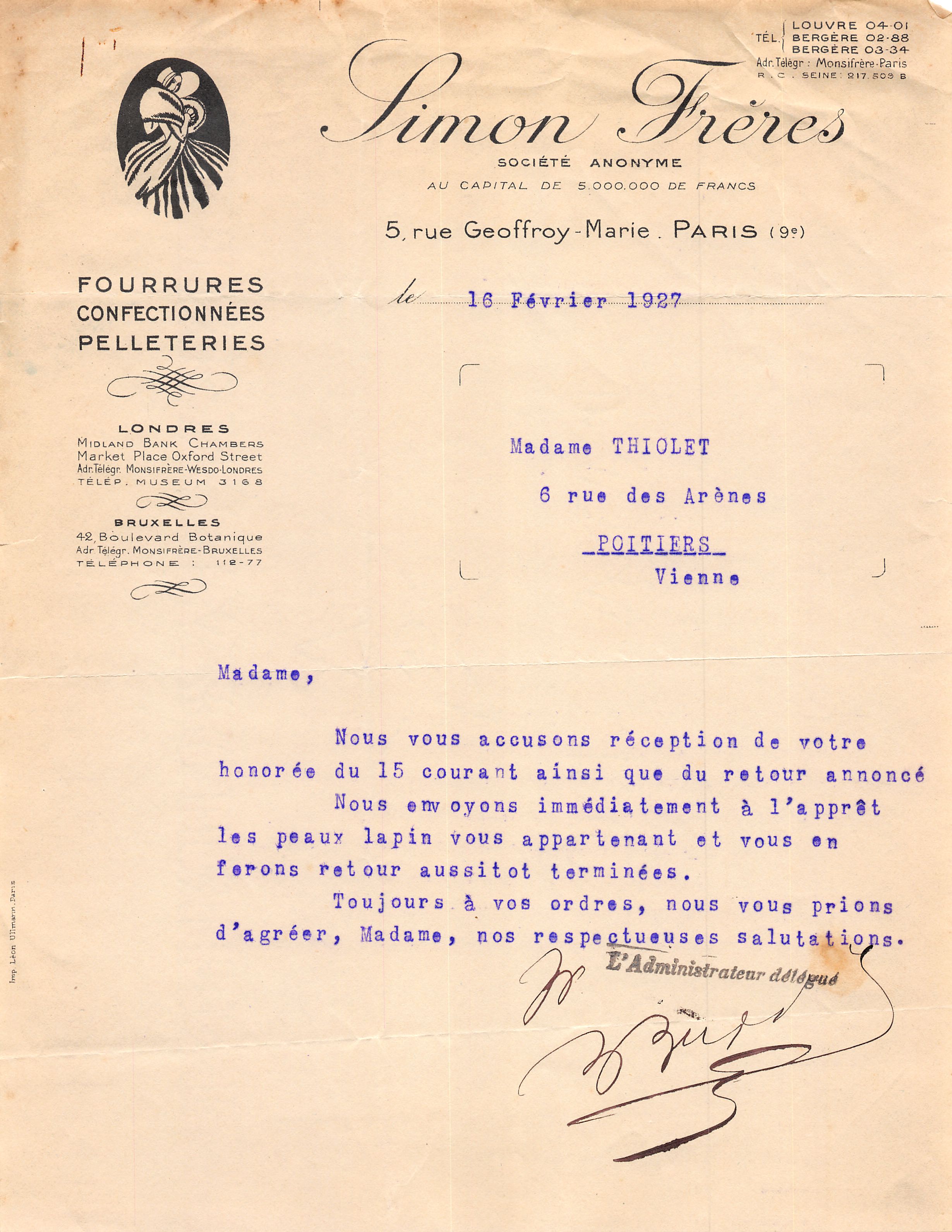 Vieille Facture Armand Frères (verrerie à Valence Sur Rhône) De 1919 – Super Pour La Collection !