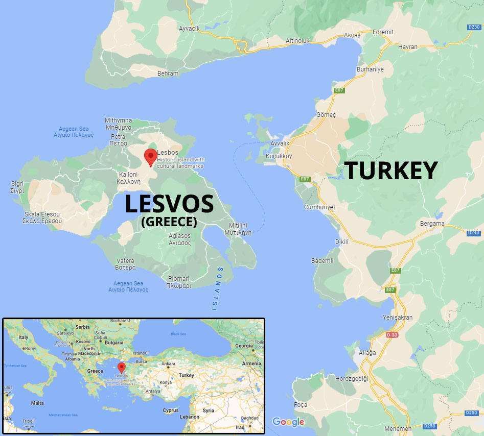 Lesvos map
